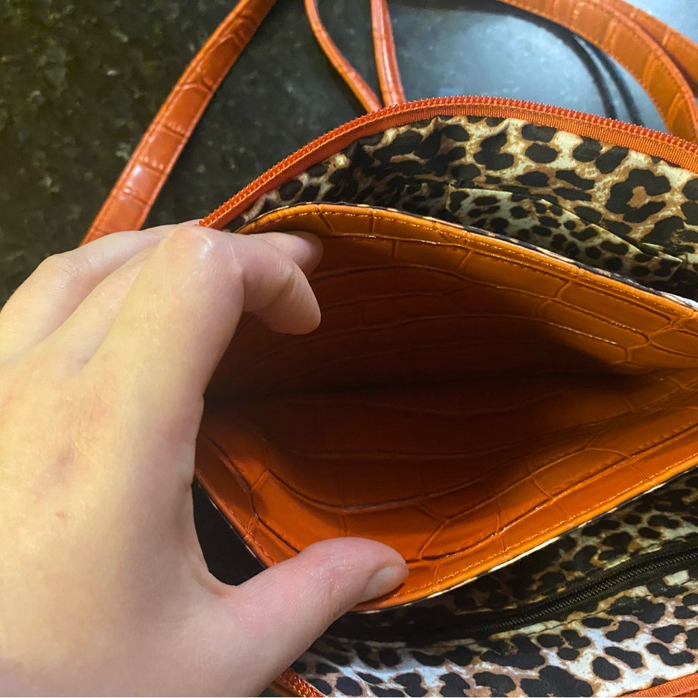 Rusty Orange Crocodile Skin Purse/Clutch - Picture 2 of 7